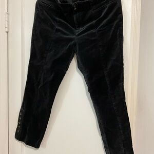 Anthropologie Charcoal Velvet Pants